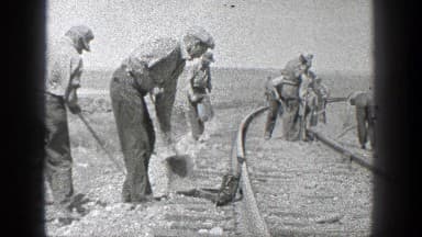 1936: Auburn, California. A Person Standing In Front Of A Bunch Of Chickens.