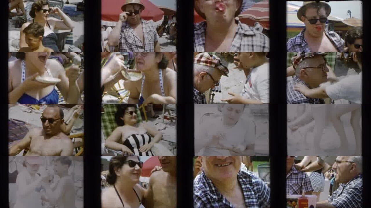 1950s beach and family social life home movie collage.