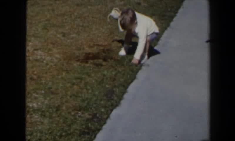 1958: Las Vegas. A Child's First Steps Outside On The Sidewalk