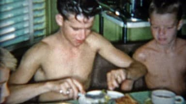 Suburban Family Mealtime (1950-1975) clip still 1