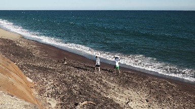 Fishermen Walking Along the Seashore in Los Cabos