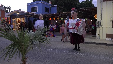 Big Halloween Mascots in the Street