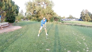 Sporty Dad Swings Hard