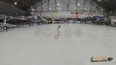 Little Girl running Through Airplane Museum. Denver, Colorado.