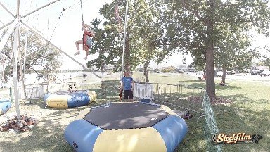 Child Jumping on Trampoline. Denver, Colorado
