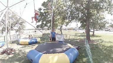 Child Jumping on Trampoline. Denver, Colorado