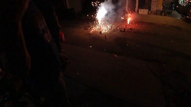 Are Lit Up In The Dark On A Street