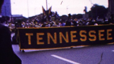 Indiana, USA. 1963: Tennessee State Banner Held at Parade
