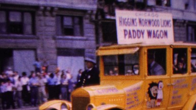 Indiana, USA. 1963: Higgins Norwood Lincoln Paddy Wagon car parading