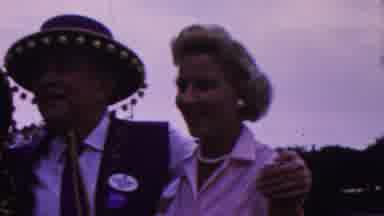 Indiana USA (1963): Man And Two Women In Uniforms Pose For Photo Outside In