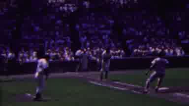 Indiana USA (1963): Baseball Players Participating In A Game As Batter Runs To The