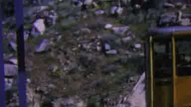Aerial Tramway Palm Springs California USA (1964): Old Gondola Moving To Unload