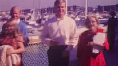 Honolulu Hawaii USA (1964): People On Pier Walking Next To A Smiling Old Lady With