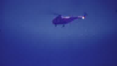 Palm Springs California USA (1964): Helicopter Crusing Over Beach Goers