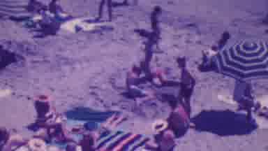 Palm Springs California USA (1964): Families Sunbathing At The Beach