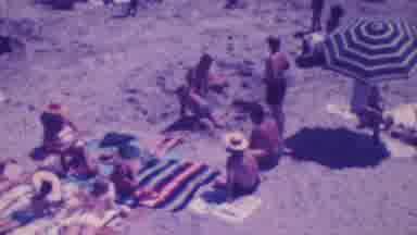 Palm Springs California USA (1964): People Laying Sandy Beach Hot Day