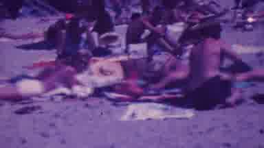 Palm Springs California USA-1964: Crowded Beach In The Summer
