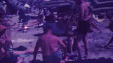Palm Springs California USA (1964): Group Of Different Peolple On A Beach Digging