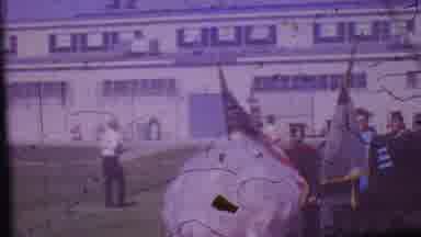 Los Angeles USA (1965): Procession Proceeding Through The Street With Flags