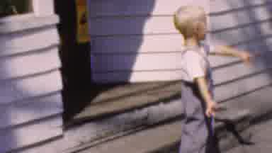Wisconsin USA (1954): Little Boy Happy To Be Outside