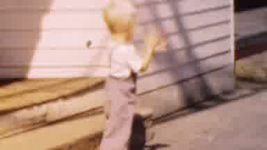 Wisconsin USA (1954): Very Old Home Video Of A Happy Blonde Haired Boy Clapping