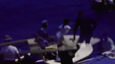 California USA (1961): A Dinghy Is Transporting People From The Dock