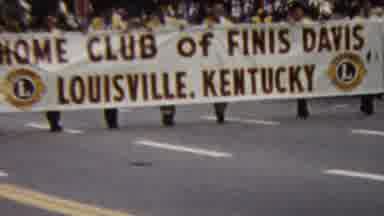 California USA-1961: Lions Club Parade With Banner From Louisville Kentucky