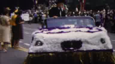 California USA (1961): Decorated Car In Parade