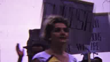 California USA (1961): People Carrying Signs In A Parade