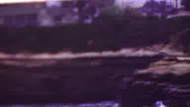 Cleveland Ohio USA (1953): Waves Crashing On Bluffs Of Beach Town
