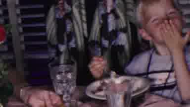 Cleveland Ohio USA (1953): Family Gathering Around A Table Eating Dinner