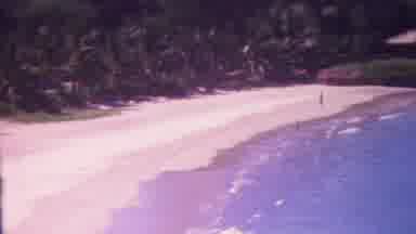 Hawaii USA-1962: Few People Walking On Secluded Beach Shoreline