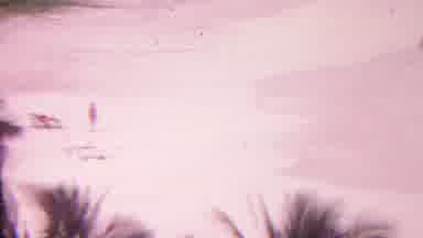 HAWAII USA-1962: A Lonely Figure Walking on a Tropical Beach