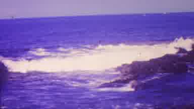 Hawaii USA (1962): Waves Breaking Over Rocks