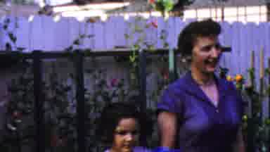 Columbus Ohio USA (1954): Family Of Three And A Chef In A Garden