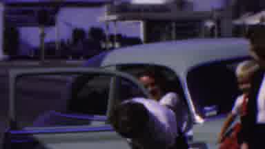 Seaside New Jersey USA (1949): Family Getting Done Eating Downtown And Going Home