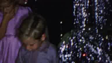 Seaside New Jersey USA (1949): Children Standing Beside Glittering Christmas Tree
