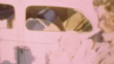 San Diego California USA (1955): Rock A Bye Baby By A Pink Car
