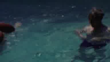 Seaside New Jersey USA (1949): Playing With Inflatable Toys In The Swimming Pool