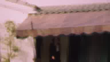 San Diego California USA (1955): Woman Walking Out Of House