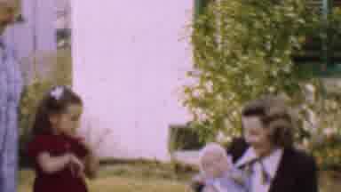 San Diego California USA (1955): Family Outside Enjoying Summer
