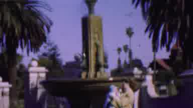 San Diego California USA (1955): Fountain With Water Erupting Out Of It And Mother