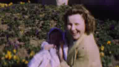 San Diego California USA (1955): Girl Blue Funny Smile Laugh Sunny Day Spring Cool