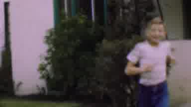 San Diego California USA (1955): Boy Grandma Running Happy Fun Excited