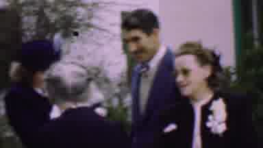 San Diego California USA (1955): A Family Has Gathered Together Outside And Are
