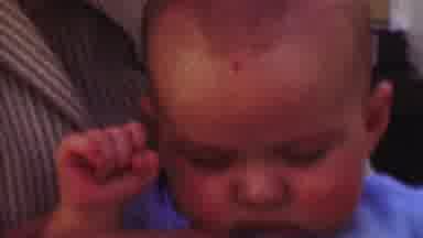 San Diego California USA (1955): Blue Baby Boy Looks Sleepy