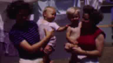 Phoenix Arizona USA (1956): Two Women Holding Their Babies After Doing The Laundry