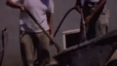 Phoenix Arizona USA (1956): Two Men Mixing Cement In A Barrel