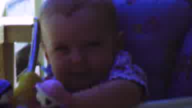 San Diego California USA (1955): Young Baby In A Highchair Playing With His Toys