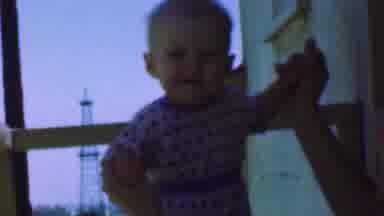 San Diego California USA (1955): Young Child Learning To Stand On His Own With